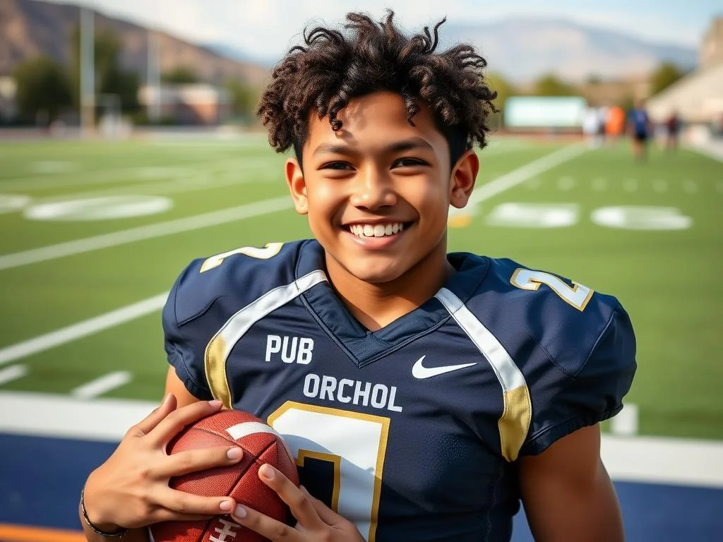 Young Puka Nacua during his high school days at Orem High School in Utah